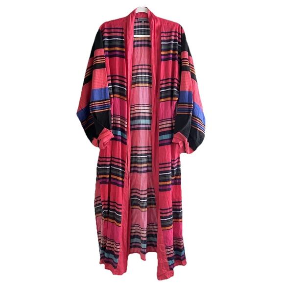 Anthropologie Conditions Apply Striped Cover-Up Kimono One Size Boho Beach M11 - Picture 6 of 7